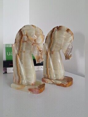 Pair of natural onyx bookends